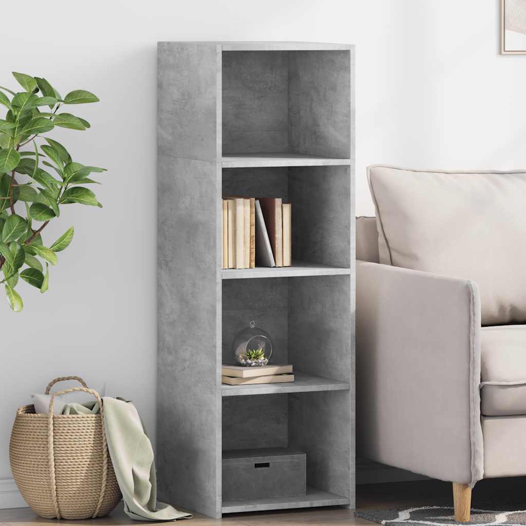 Aparador alto madera de ingeniería gris hormigón 30x41x124 cm