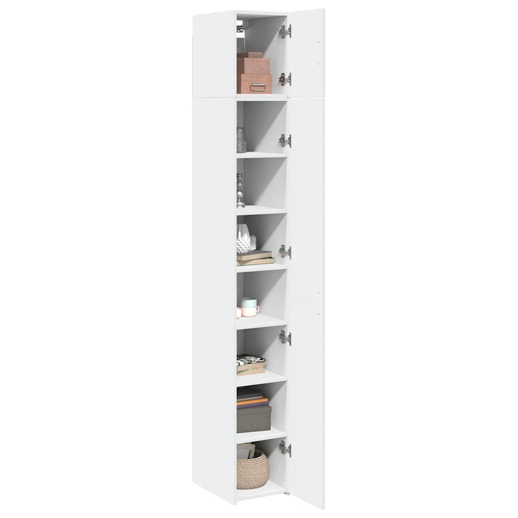 Armario estrecho madera de ingeniería blanco 30x42,5x225 cm