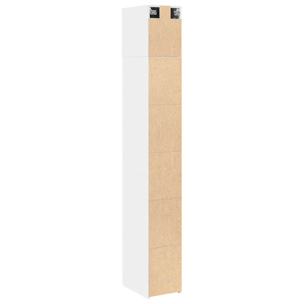 Armario estrecho madera de ingeniería blanco 30x42,5x225 cm
