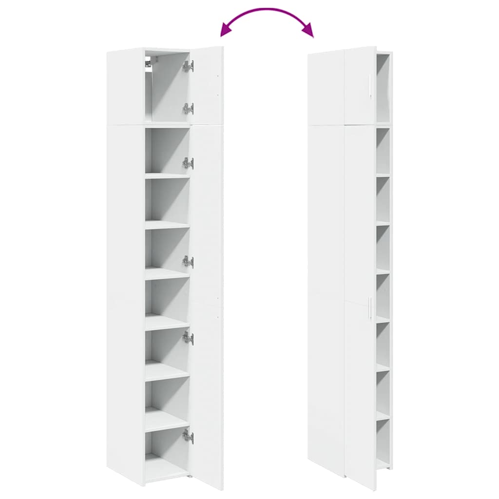 Armario estrecho madera de ingeniería blanco 30x42,5x225 cm