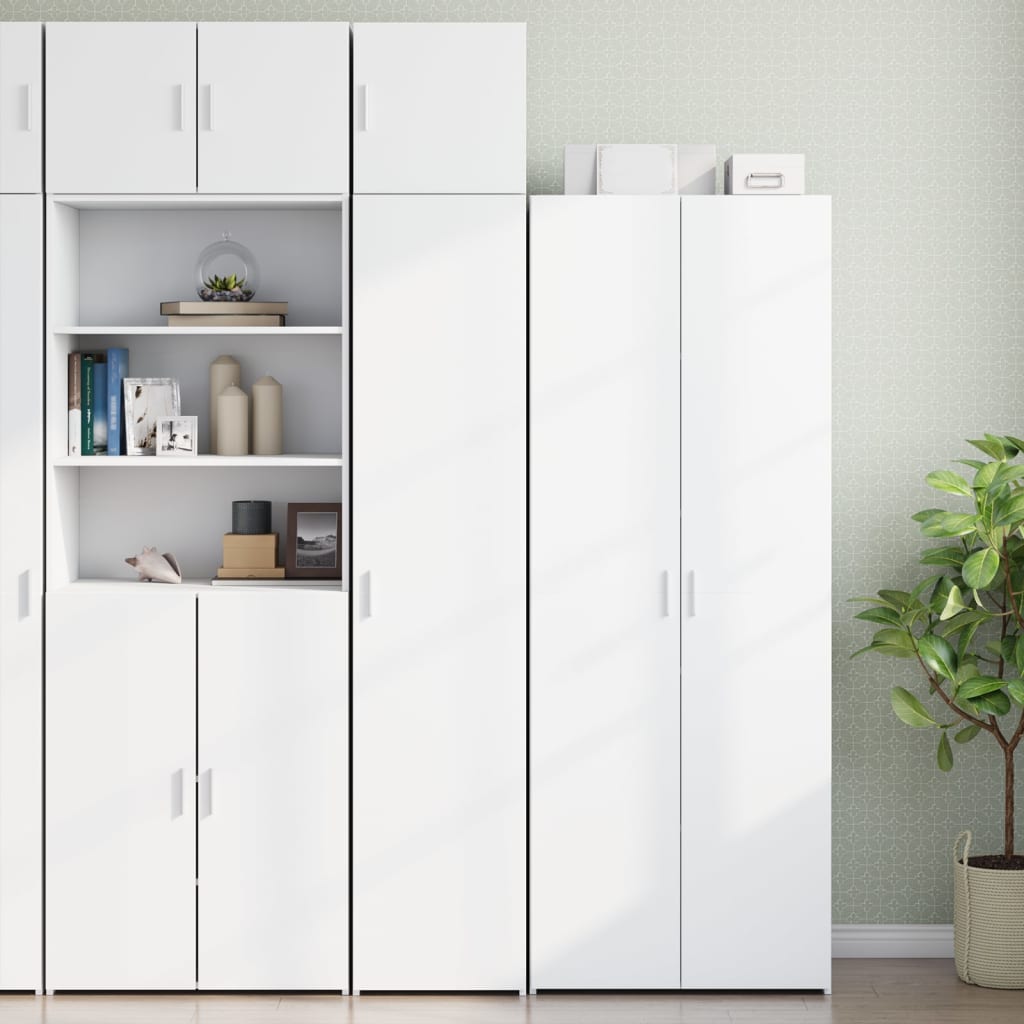 White engineered wood narrow wardrobe 30x42.5x225 cm