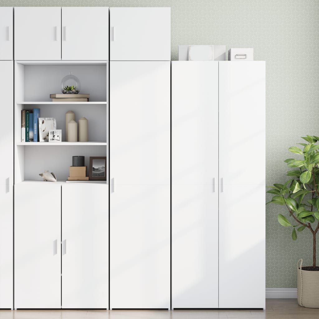 White engineered wood narrow wardrobe 30x42.5x225 cm