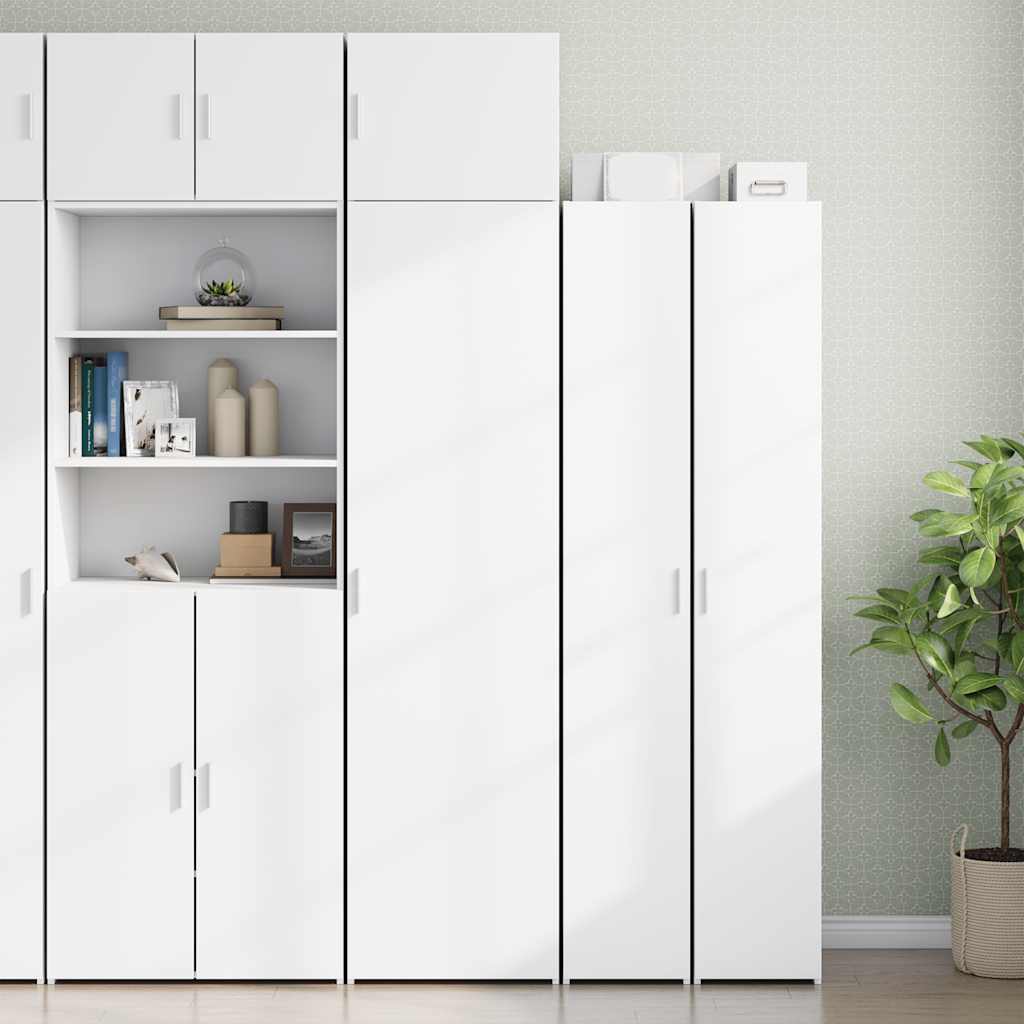 White engineered wood narrow wardrobe 30x42.5x225 cm