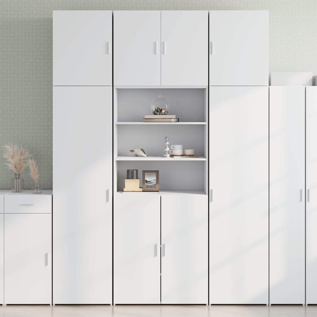 Aparador alto madera de ingeniería blanco 80x42,5x185 cm