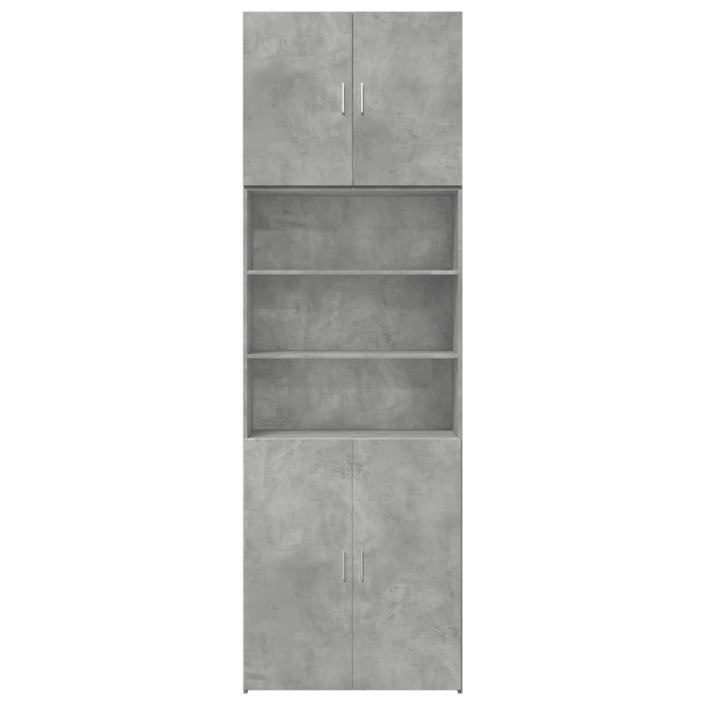 Aparador alto madera de ingeniería gris hormigón 80x42,5x249 cm