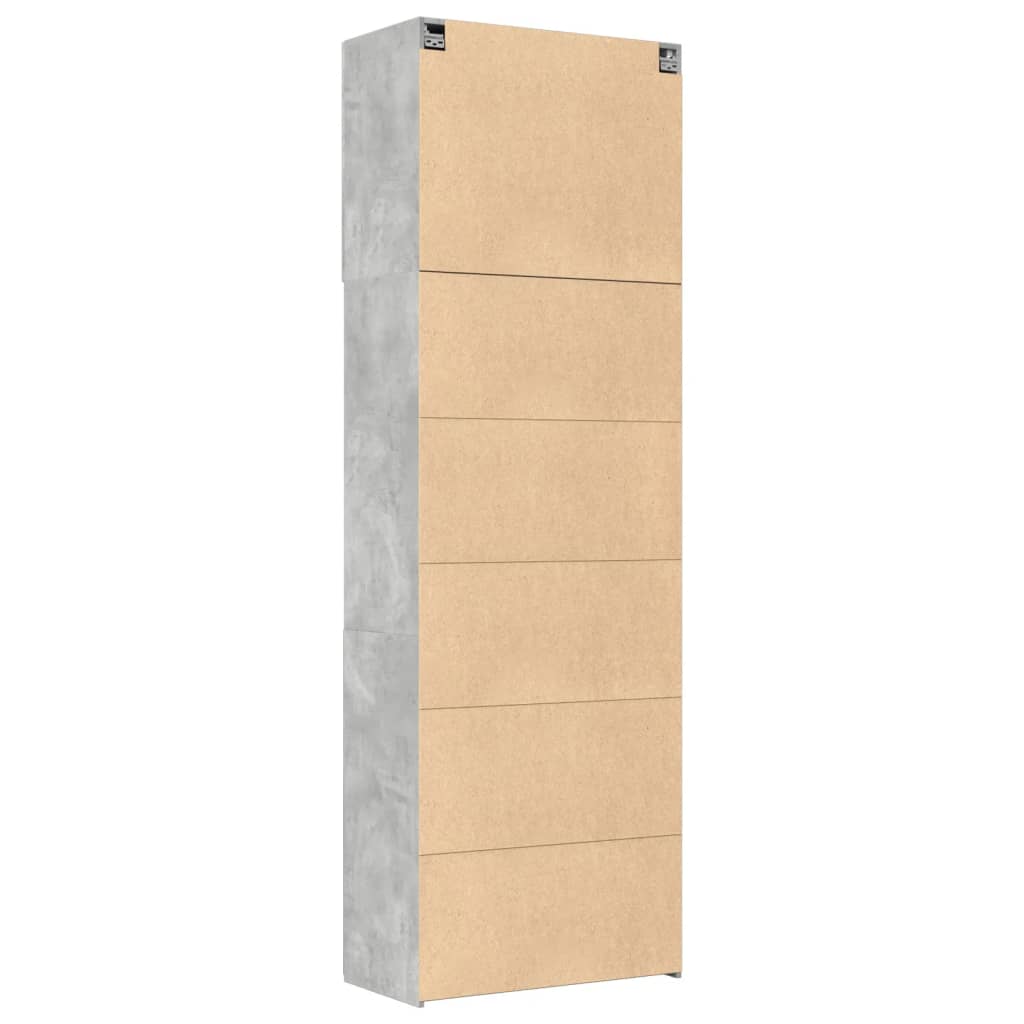 Aparador alto madera de ingeniería gris hormigón 80x42,5x249 cm