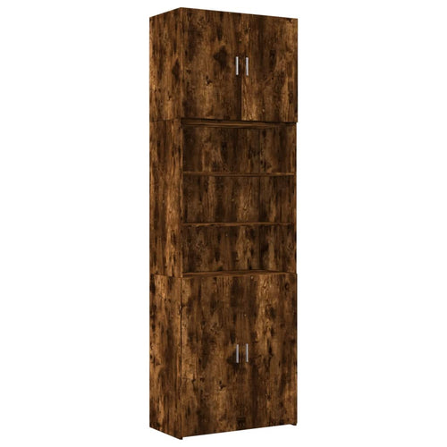 Aparador alto madera de ingeniería roble ahumado 80x42,5x249 cm