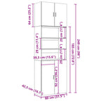 Aparador alto madera de ingeniería roble ahumado 80x42,5x249 cm