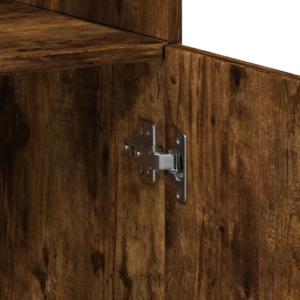 Aparador alto madera de ingeniería roble ahumado 80x42,5x249 cm