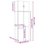 Aparador alto madera de ingeniería gris Sonoma 80x42,5x249 cm