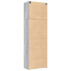 Aparador alto madera de ingeniería gris Sonoma 80x42,5x249 cm