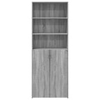 Aparador alto madera de ingeniería gris Sonoma 70x42,5x185 cm