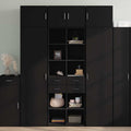 Aparador alto madera de ingeniería negro 70x42,5x185 cm