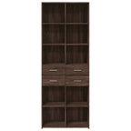Aparador alto madera de ingeniería marrón roble 70x42,5x185 cm