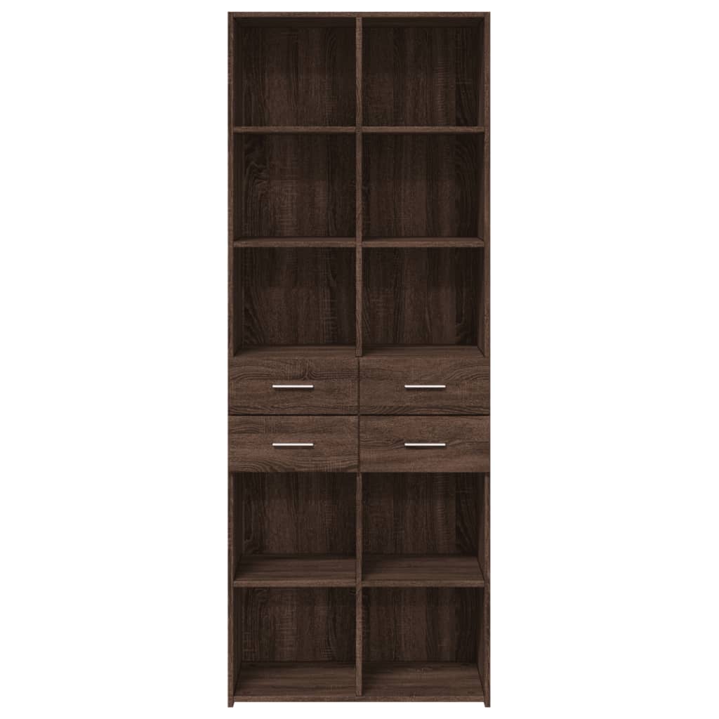 Aparador alto madera de ingeniería marrón roble 70x42,5x185 cm