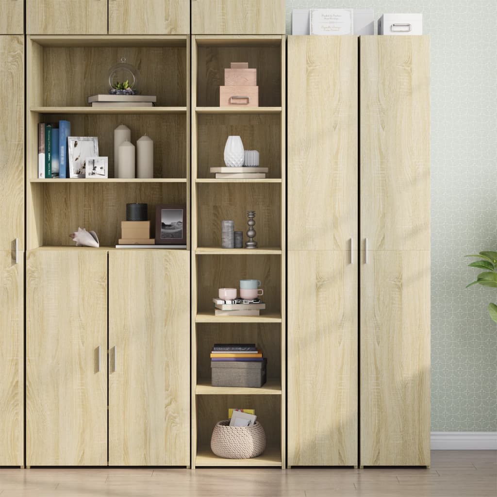Aparador alto madera de ingeniería roble marrón 69,5x31x115 cm