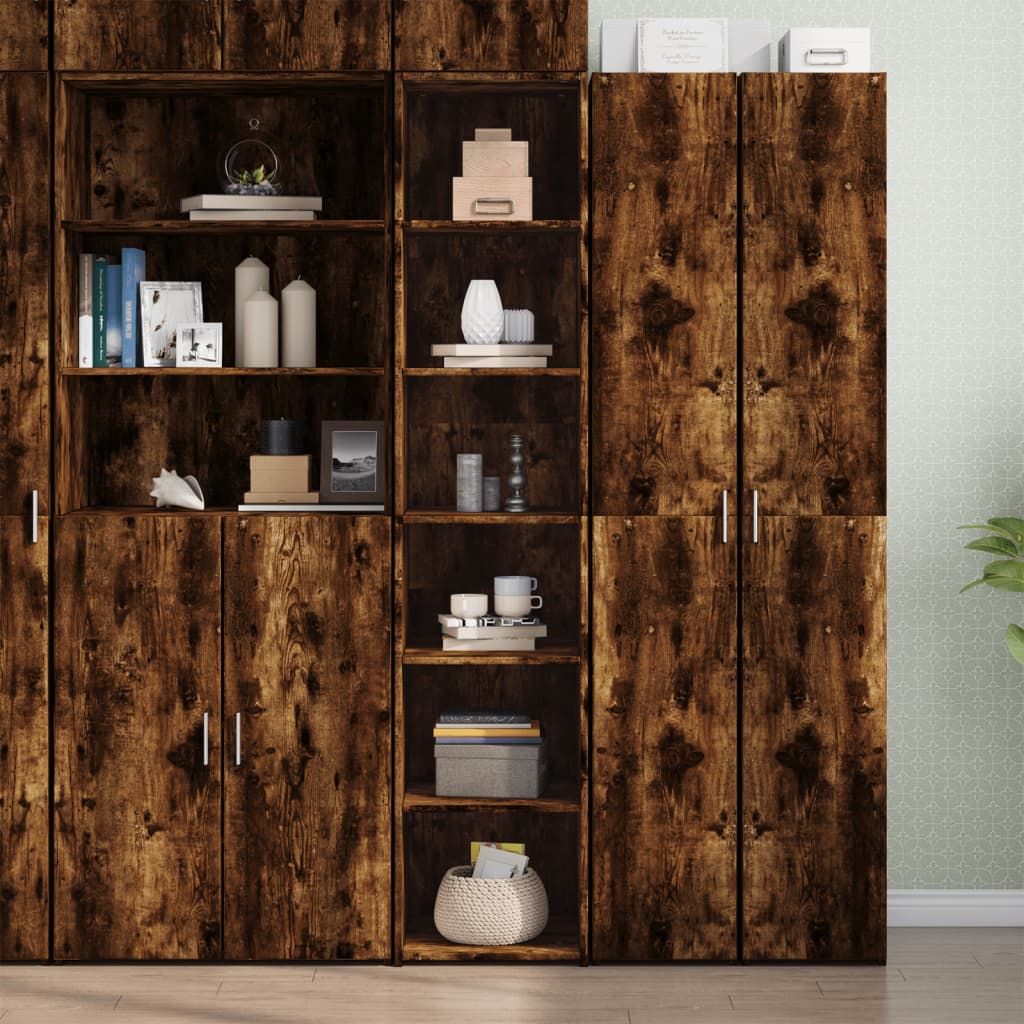 Aparador alto madera de ingeniería negro 70x42,5x185 cm