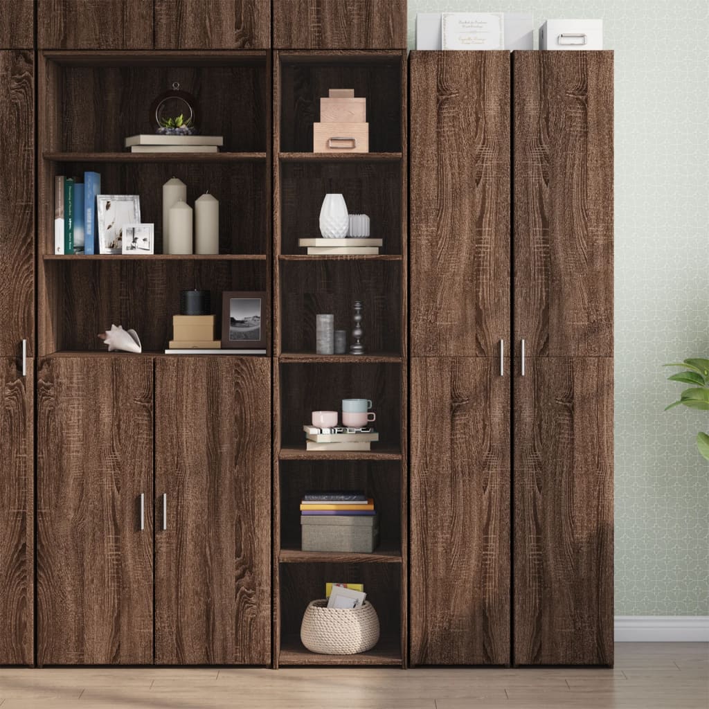 Aparador alto madera de ingeniería gris Sonoma 80x42,5x249 cm