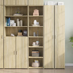 Aparador alto madera de ingeniería roble marrón 69,5x31x115 cm