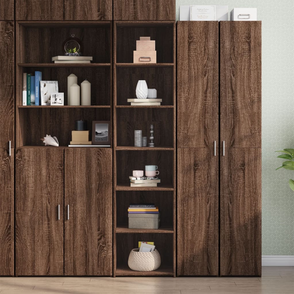 Aparador alto madera de ingeniería gris Sonoma 80x42,5x249 cm