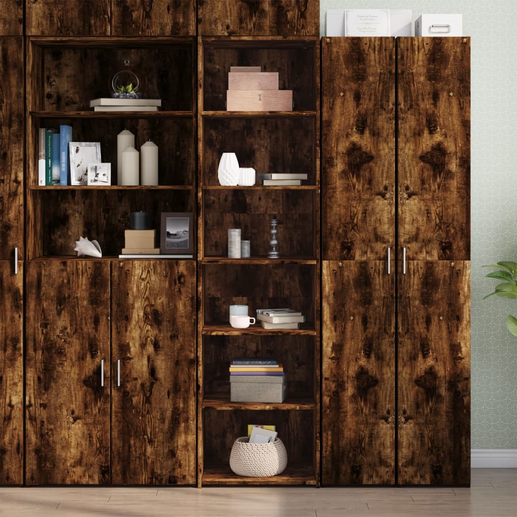Aparador alto madera de ingeniería negro 70x42,5x185 cm