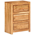 Cómoda de madera maciza de acacia 55x33x75 cm