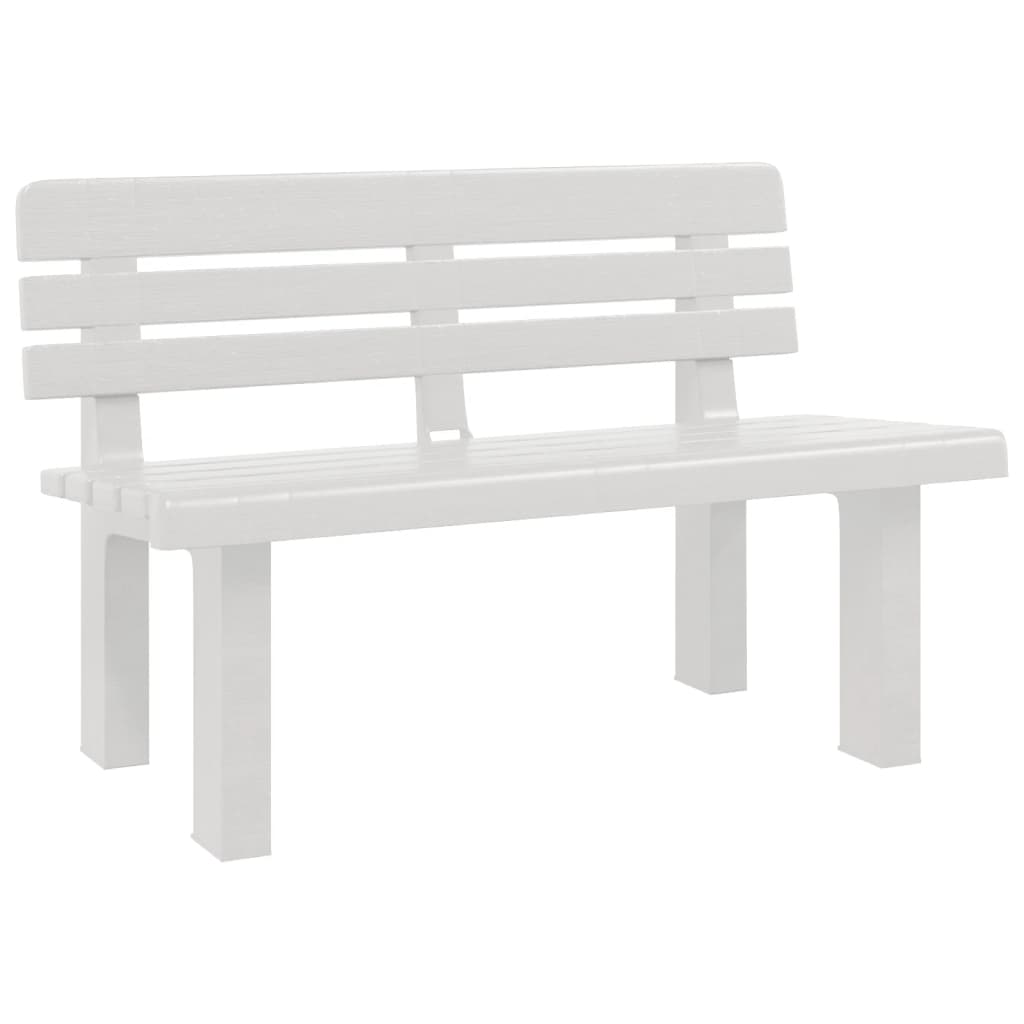 Banco de jardín polipropileno blanco 110x52x71 cm