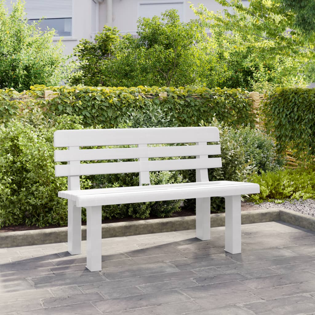 Banco de jardín polipropileno blanco 110x52x71 cm