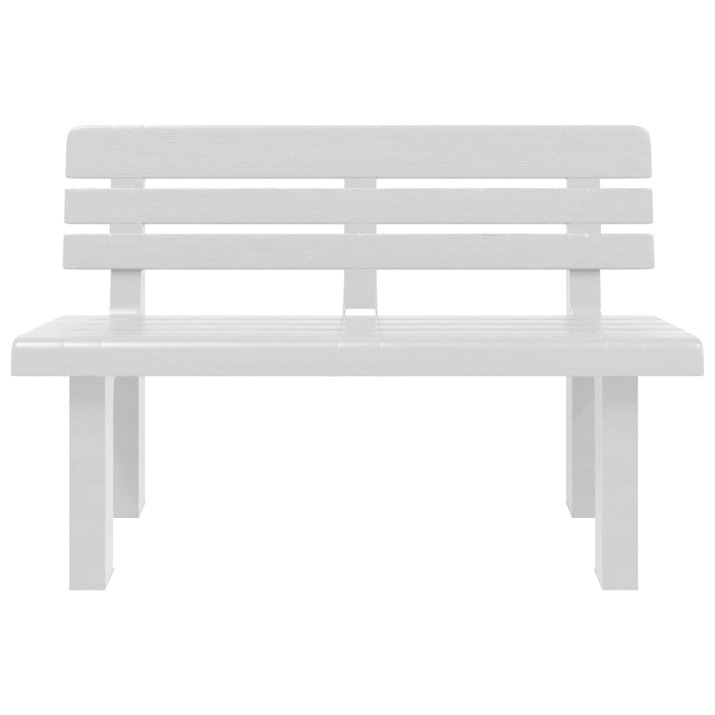 Banco de jardín polipropileno blanco 110x52x71 cm