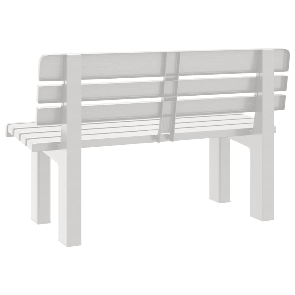 Banco de jardín polipropileno blanco 110x52x71 cm