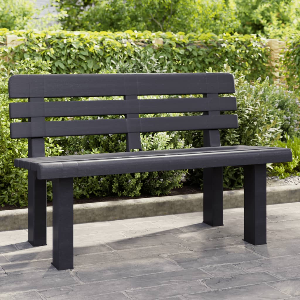 Banco de jardín polipropileno blanco 110x52x71 cm