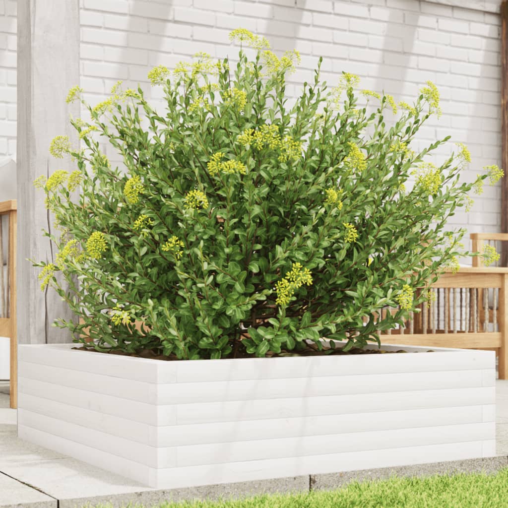 4-tier solid pine white planter 80.5x79x36 cm