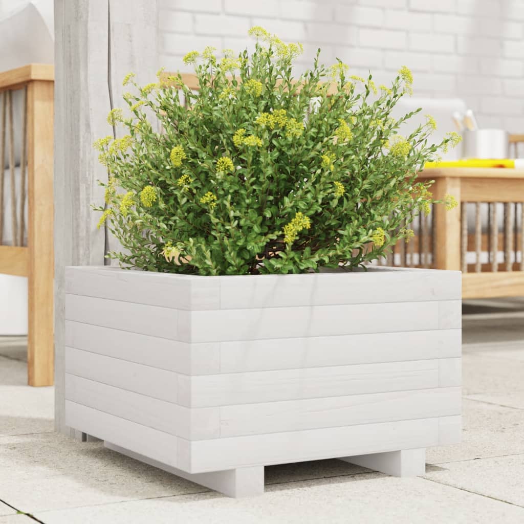 4-tier solid pine white planter 80.5x79x36 cm