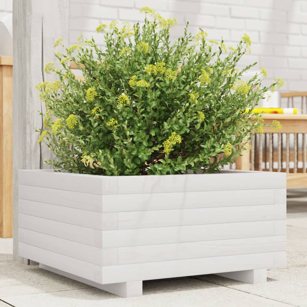 4-tier solid pine white planter 80.5x79x36 cm