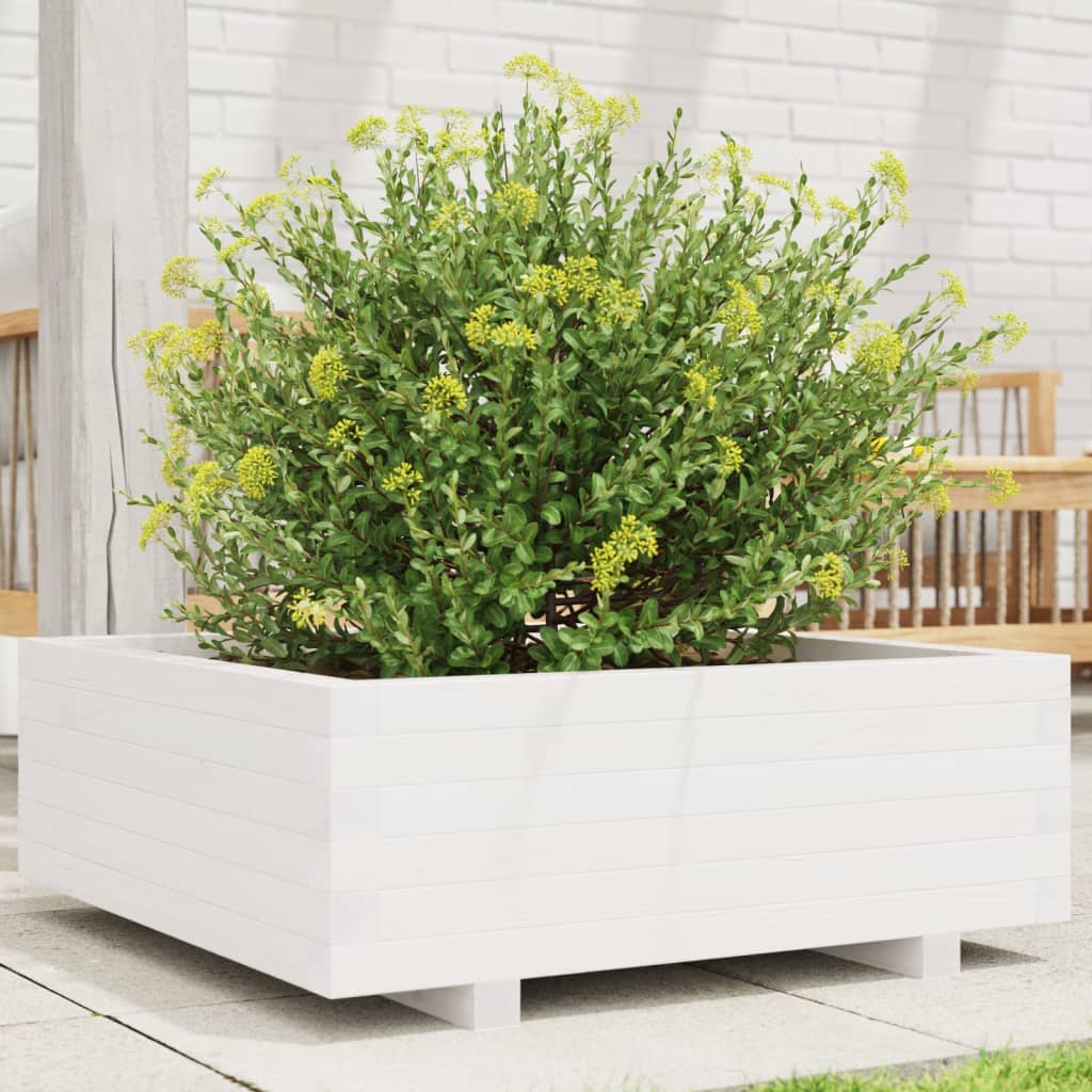 4-tier solid pine white planter 80.5x79x36 cm