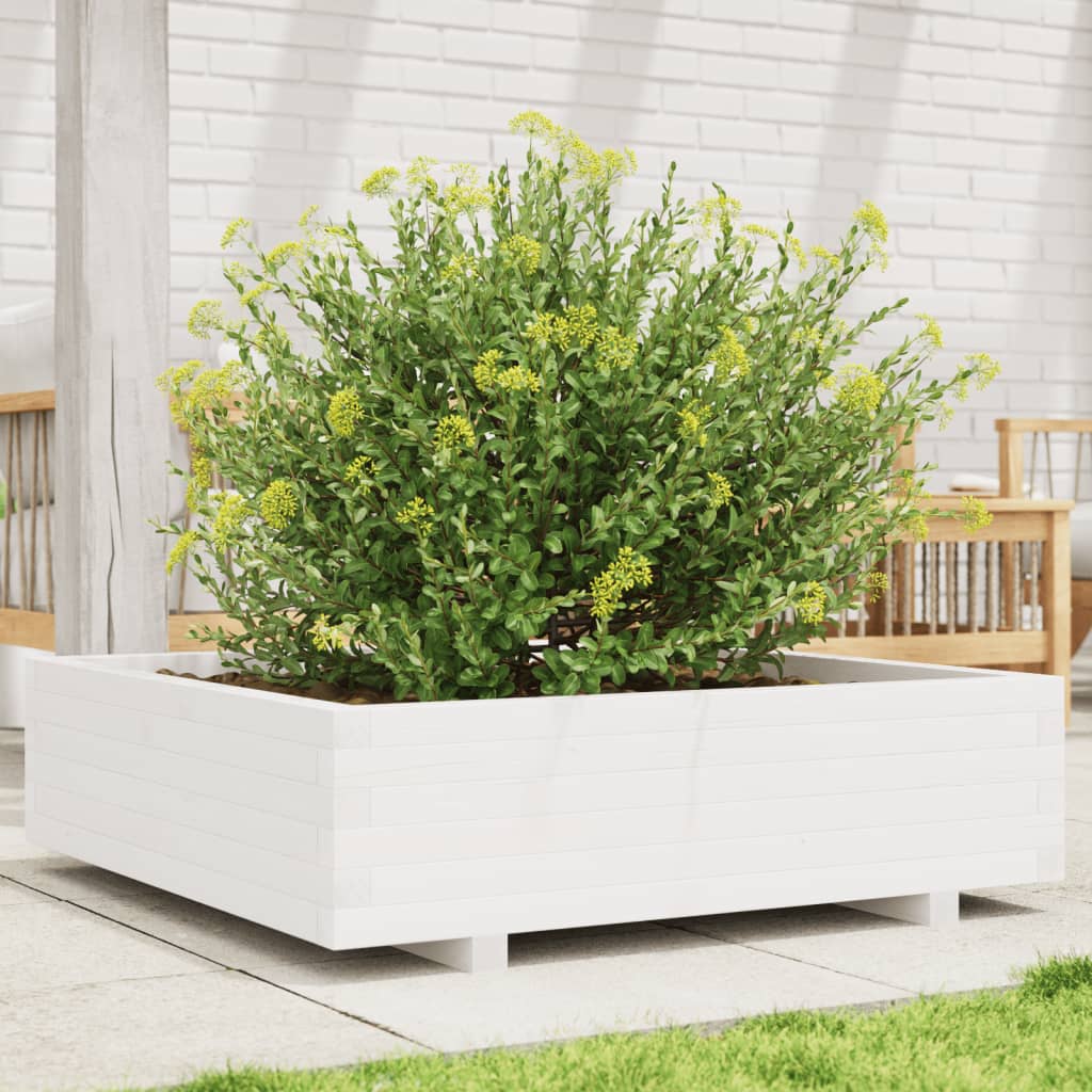 4-tier solid pine white planter 80.5x79x36 cm