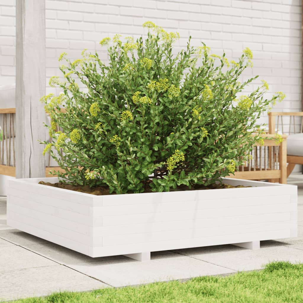 4-tier solid pine white planter 80.5x79x36 cm
