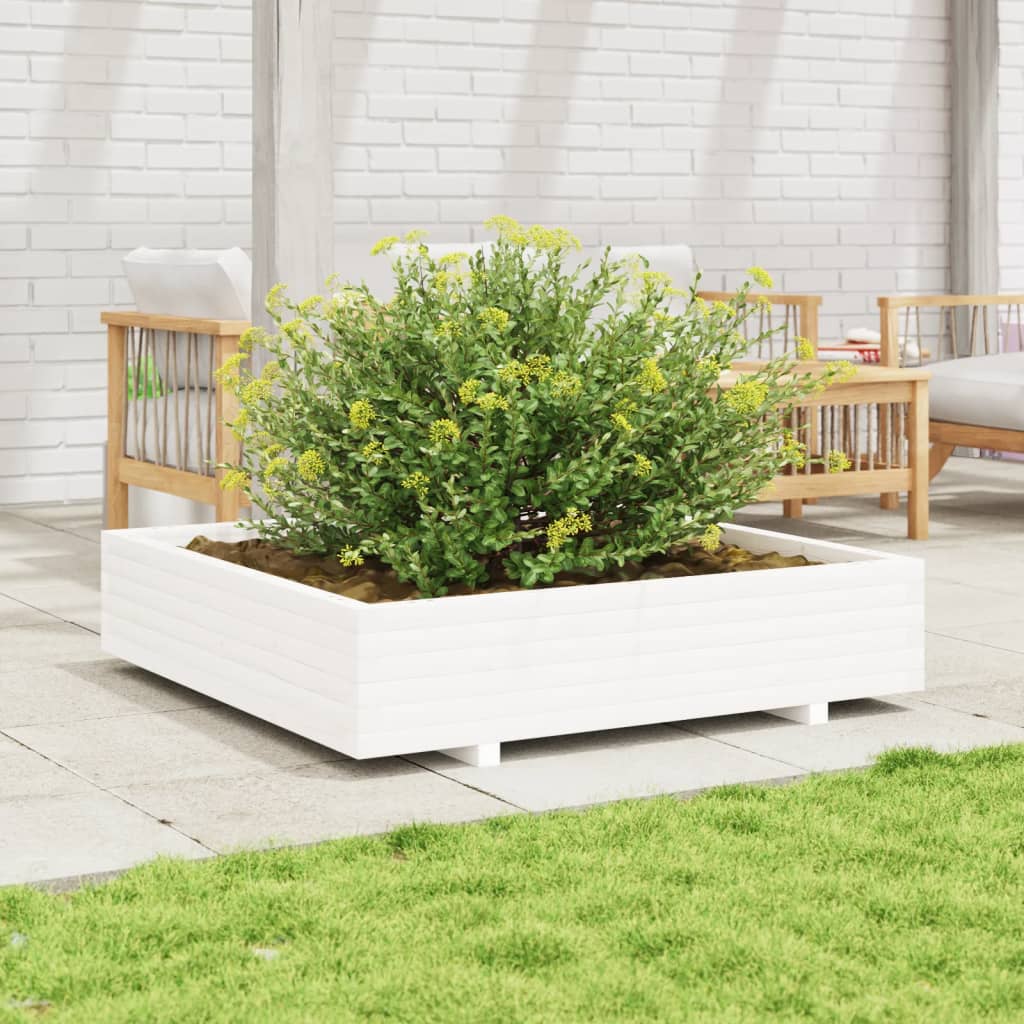 4-tier solid pine white planter 80.5x79x36 cm
