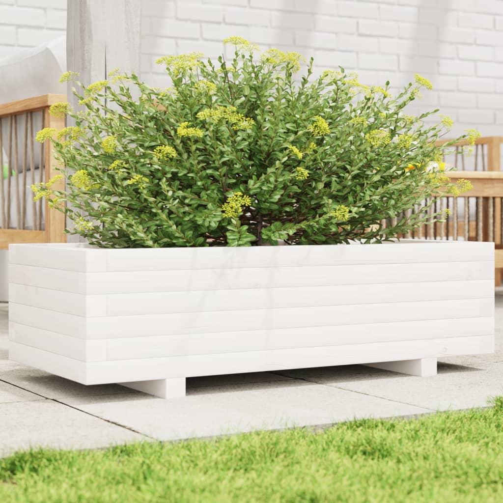 4-tier solid pine white planter 80.5x79x36 cm
