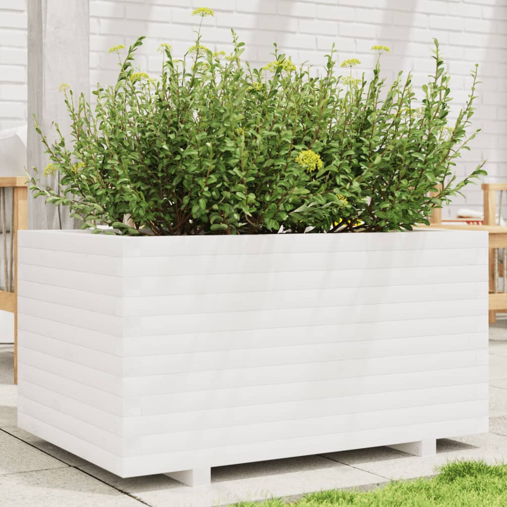 4-tier solid pine white planter 80.5x79x36 cm