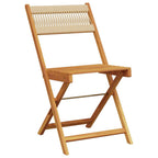 Juego de bistro de 3 piezas polipropileno y madera maciza beige