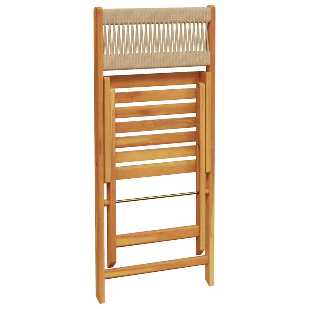 Juego de bistro de 3 piezas polipropileno y madera maciza beige