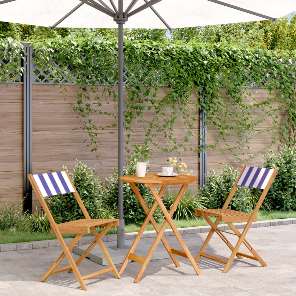Juego de bistro de 3 piezas polipropileno y madera maciza beige
