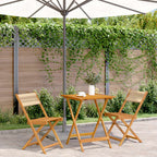 Juego de bistro de 3 piezas polipropileno y madera maciza beige