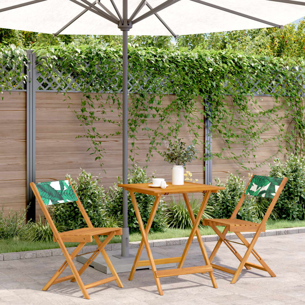 Juego de bistro de 3 piezas polipropileno y madera maciza beige