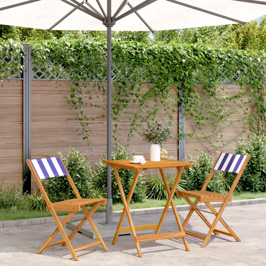 Juego de bistro de 3 piezas polipropileno y madera maciza beige