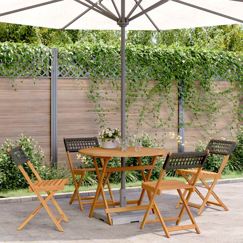 Juego de comedor para jardín 9 piezas textilene negro