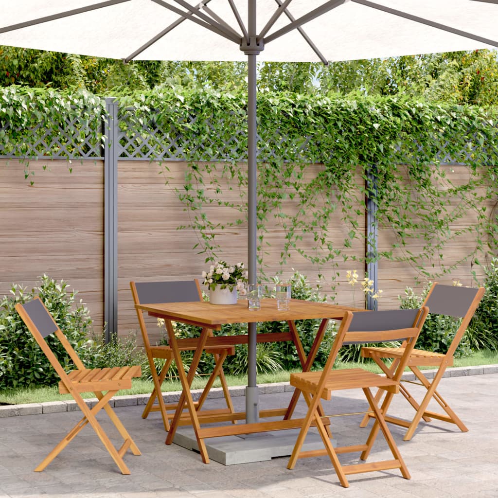 Juego de comedor para jardín 9 piezas textilene negro