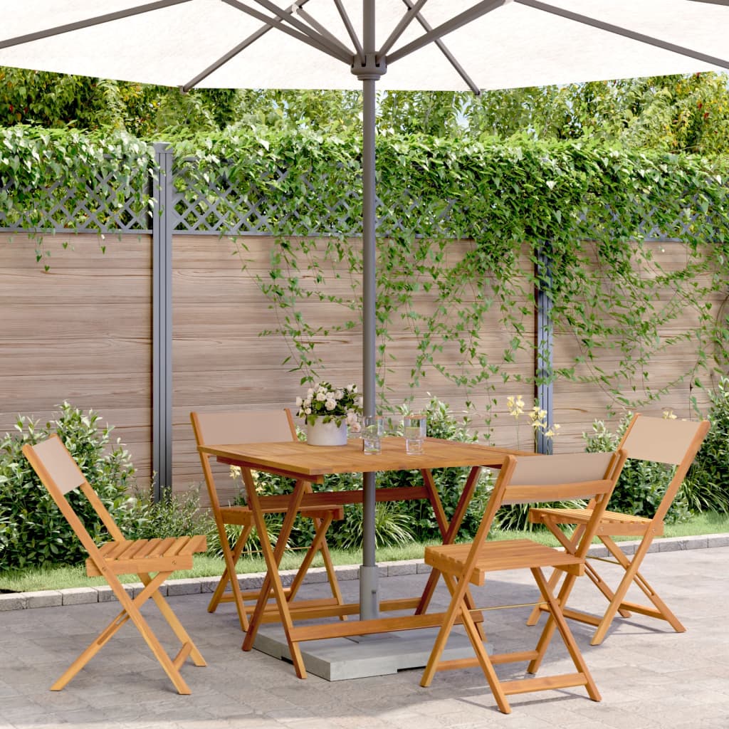 Juego de comedor para jardín 9 piezas textilene negro
