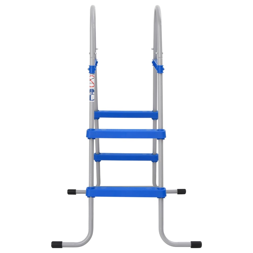 Escalera para piscina elevada acero y plástico 84 cm